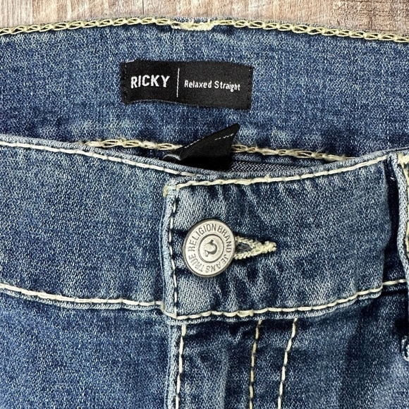 NWT True Religion Jeans Ricky Relax-Straight Blue Horseshoe Men's Size 40 x 33" - Picture 10 of 14